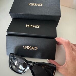 Versace Black Women's Oversized Sunglasses